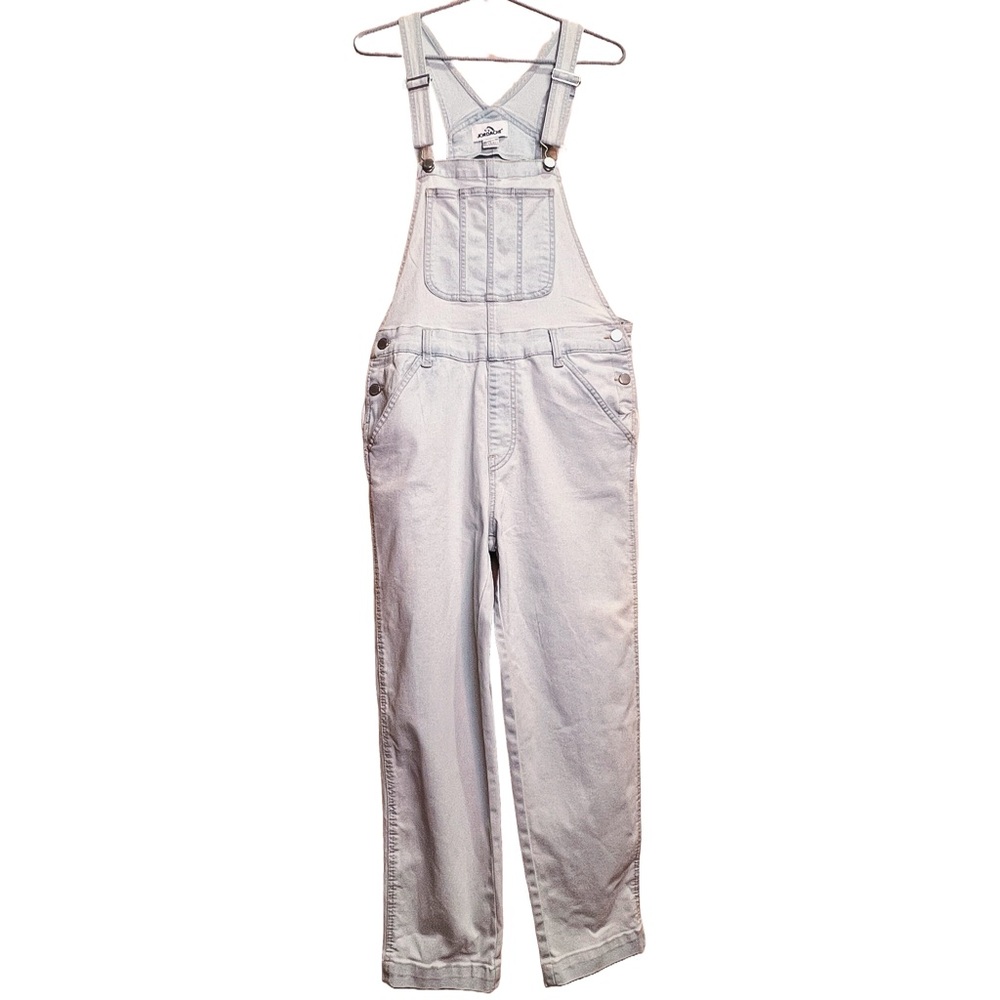 Jordache Light Bleach Wash Overalls Womens XS Cropped Straight Leg Stretch NWT